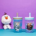 thumbnail image 3 of Zak Designs Disney Frozen II Movie Kelso Juego de vasos, tapa de rosca a prueba de fugas con pajita, hecho de plástico duradero y silicona, paquete perfecto para niños (Frozen 2 Olaf, 15 oz, sin BPA,, 3 of 5