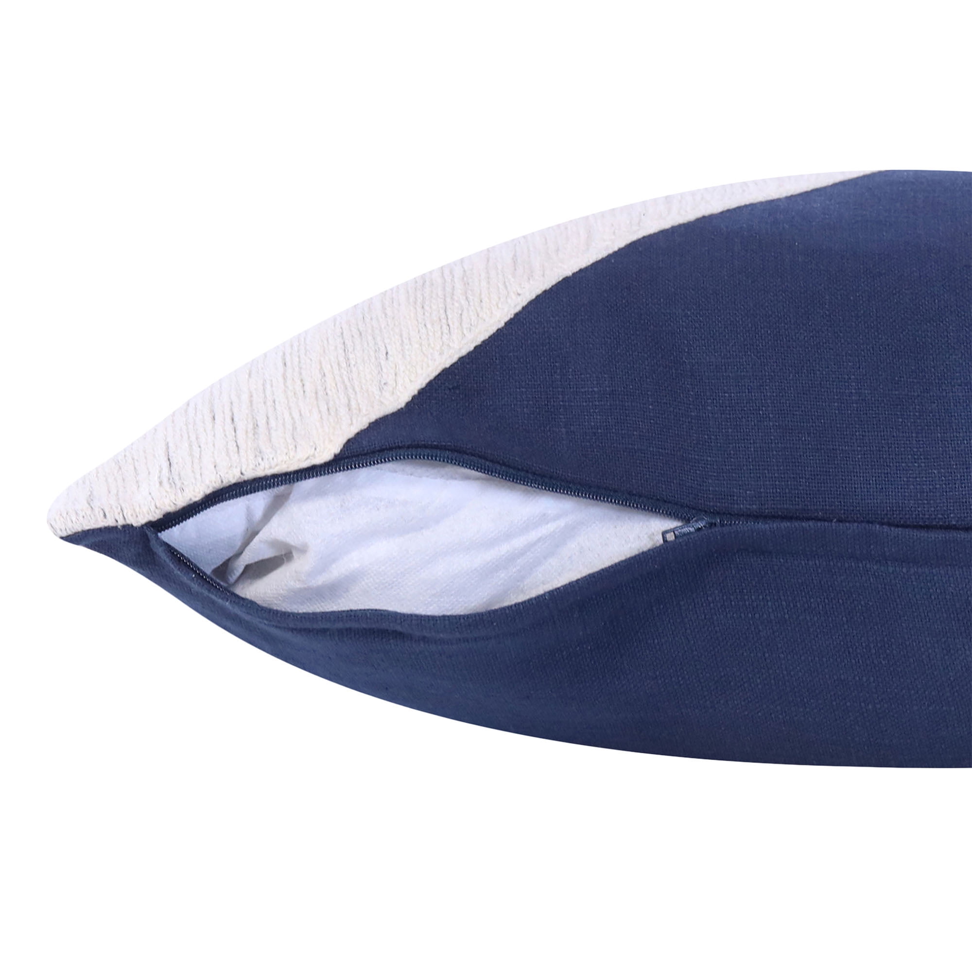Harlow Hill Stacy Garcia Navy/Ivory Abstract 20" x 20" Cotton Adult Decorative Feather Filled Pillow