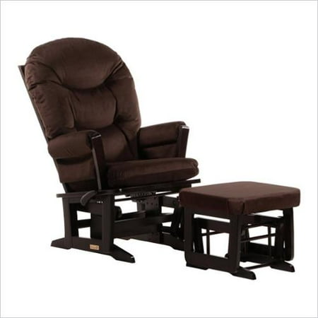 Dutailier Modern Glider and Ottoman Set in Espresso and Chocolate