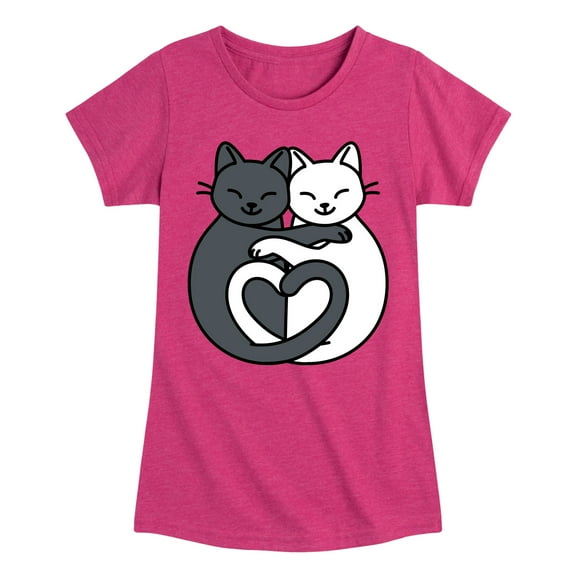 Instant Message - Cats Heart Tails - Youth Girls Short Sleeve T-shirt