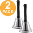 thumbnail image 2 of [2 Pack] Silver Steel Call Bells with Handle - Hand Bell Ring, Bed Alarm Elderly Assistance, School Teacher Classroom Doorbell, Office Reception Desk Restaurant Counter Tea Table Ringer Instrument, 2 of 5