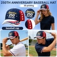 thumbnail image 2 of U.S. 250th Anniversary Mens Visor Cap Wig Adjustable Baseball Cap Golf Hats with Fake Hair Stars And Stripes Visors with Faux Fur Wig Tops and Adjustable Back as show, 2 of 6