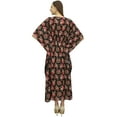 thumbnail image 3 of Bimba Women's Black Floral Printed Beach Long Coverup Maxi Dress Caftan-18, 3 of 5