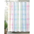 thumbnail image 2 of Blue Pink Plaid Standard Shower Curtain Set, Waterproof Shower Curtains for Bathroom, Pastel Green White Buffalo Patchwork Washable Fabric Cloth Bath Curtain for Bathtub with Hooks 72x72 Inches, 2 of 6