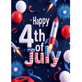 thumbnail image 4 of Patriotic Design Happy 4th of July Balloon Banner Fireworks Decoration Red White Blue Stars for Independence Day Celebration Outdoor Party Indoor Event, 4 of 8