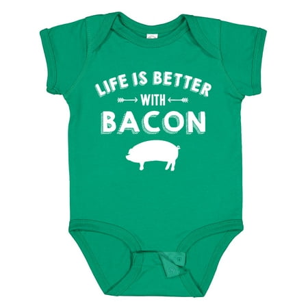 

Inktastic Life s Better with Bacon Gift Baby Boy or Baby Girl Bodysuit