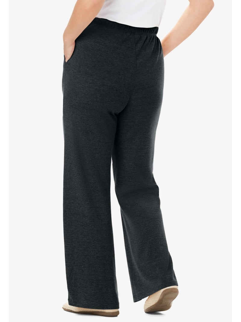 3931 Women\'s Plus Size Wide Leg Pull On Dty Knit Pant With Elastic Waist Women main image 4