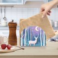 thumbnail image 2 of Yayeee Napkin Holder for Table Set of 2 Kitchen Paper Tissue Organization, Purple Night Deer, 2 of 8