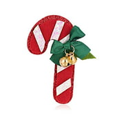 Walbest Christmas Pins and Brooches for Women, Fashion Xmas Candy Cane Corsage Brooch Pin Badge Cloth Decoration Accessory (Christmas Crutch)