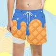 thumbnail image 2 of oqasdz Boys Shorts Ice Cream Summer Beach Outdoor Play Elastic Waist Above Knee Comfortable Active Casual Kids Children Shorts Size 10 Y-12 Y, 2 of 4