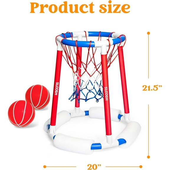 Floating Basketball Pool Game Set - Red Blue