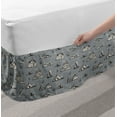 thumbnail image 2 of Marine Bed Skirt, Castles on Rocks Travel Discovery Historical Monuments in the Sea Sailboat Adventure, Elastic Bedskirt Dust Ruffle Wrap Around for Bedding Decor, 4 Sizes, Grey Ivory, by Ambesonne, 2 of 2
