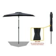 thumbnail image 4 of FLAME&SHADE 9 ft Half Round Outdoor Market Patio Table Umbrella with Tilt for Wall Balcony, Anthracite, 4 of 7