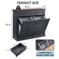 thumbnail image 3 of Aitjunz Double Tilt Out Trash Can Cabinet with Drawer, Wooden Farmhouse Kitchen Cabinet with 20-Gallon Hidden Trash Can Storage, Gray, 3 of 8