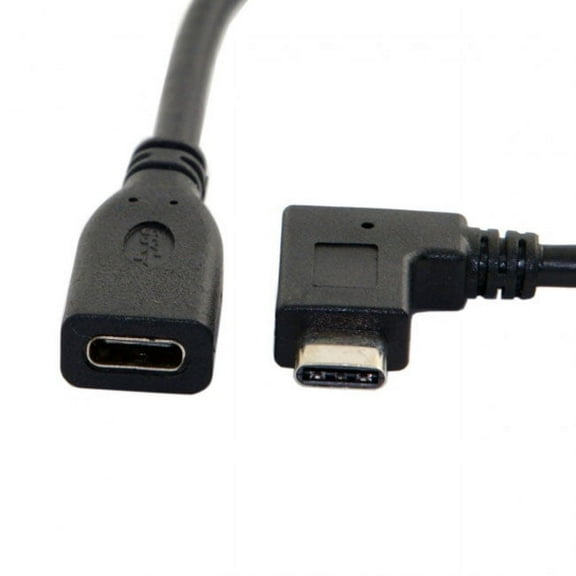 Chenyang CY 90 Degree Right Angled USB-C USB 3.1 Type C Male to Female Extension Data Cable for Mac Tablet 20cm Cable