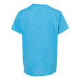 thumbnail image 3 of Couver Heavy Cotton™ Youth Girls Boys Short Sleeve T-Shirt Top, Heather Sapphire, Large, 1 Pack, 3 of 5