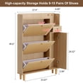 thumbnail image 5 of Modern Minimalist Beige Japanese Rattan Storage Cabinet - Shoe Cabinet & Bedside Table for Corridors & Living Rooms, 5 of 9