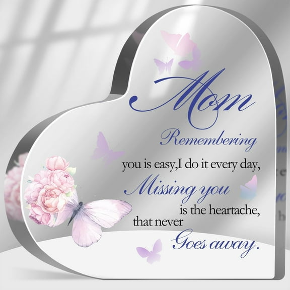 Loss of Mother Sympathy Gift, Memorial Gifts for Loss of Mom Acrylic Keepsake, In Memory Of Loved One Sign, Grief Bereavement Remembrance Sign Plaque Decor