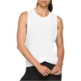 thumbnail image 1 of ASICS Womens Front Fold Muscle Tank Top, White, Small, 1 of 4