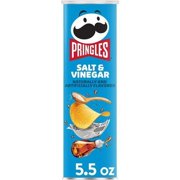 Pringles Potato Crisps Chips, Lunch Snacks, On-The-Go Snacks, Salt And Vinegar, 5.5Oz Can (1 Can) - Pack of 2