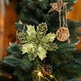 thumbnail image 5 of Christmas Flowers Artificial Flowers Christmas Decor Garland Decoration Poinsettia Flowers Artificial Glitter Christmas Ornaments Christmas Tree Decorations, 5 of 7