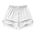 thumbnail image 6 of COMVALUE Women Athletic Shorts 2 in 1 Elastic Waist Pockets Biker Ball Games Running Sports Summer Outfits (White, M), 6 of 9