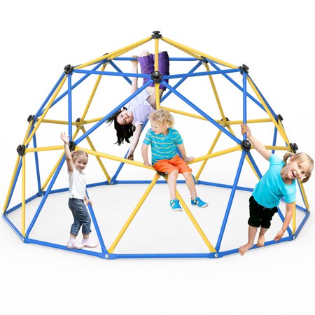 WOSTOO 10FT Climbing Dome Kids Dome Climber Jungle Gym Outdoor Toddler Play Set for Kids 3-10 Year Outdoor Play Supports up to 880lbs Yellow