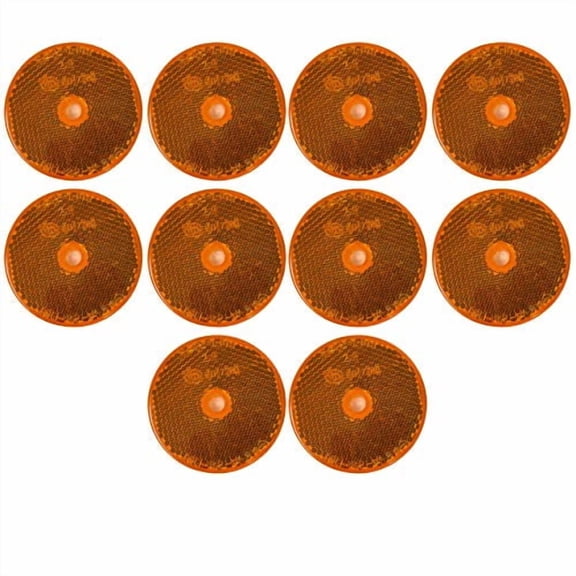 Class A 2" Round Reflector with Center Mounting Hole Trailer Trucks 10x Amber