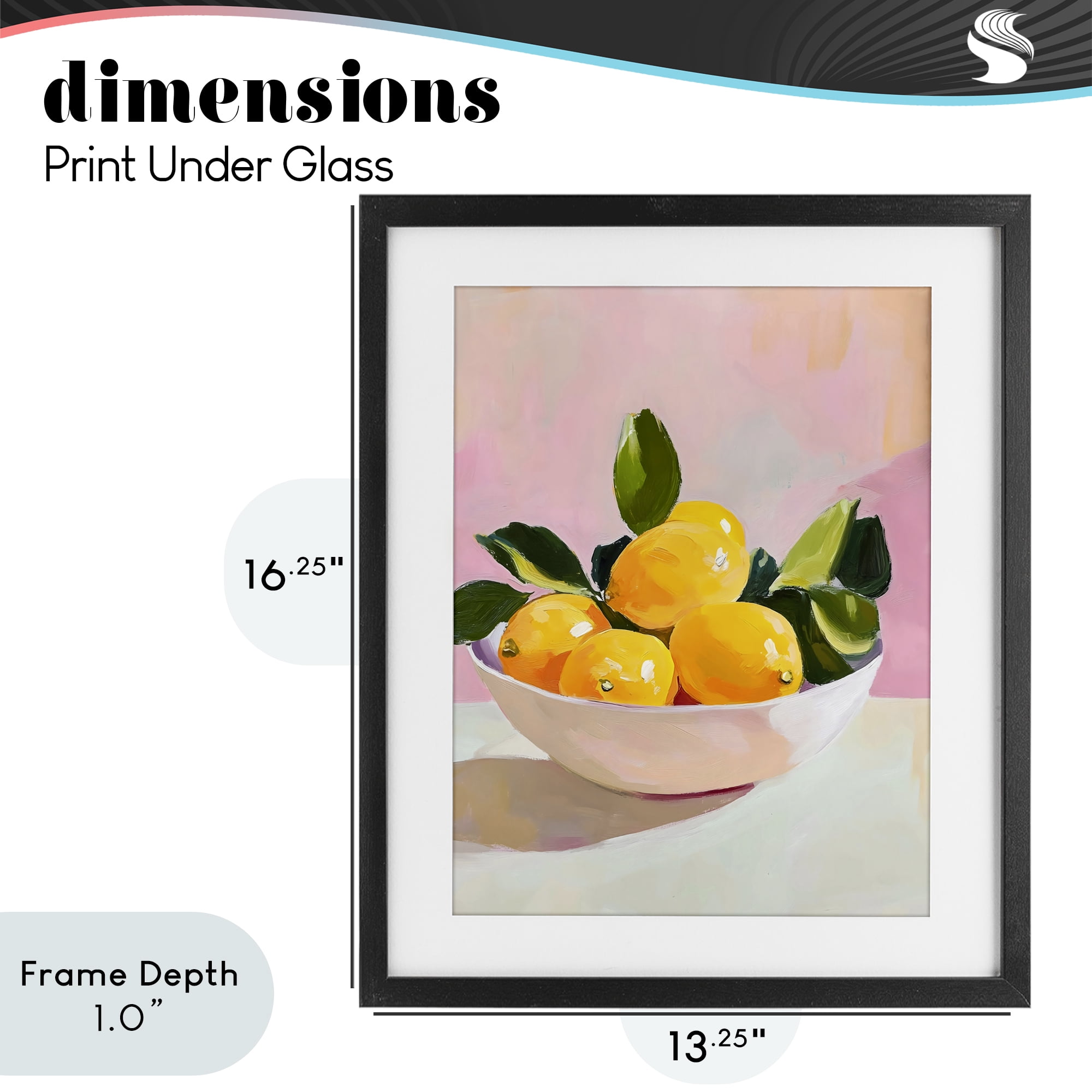 Stupell Industries Bowl of Lemons in Sunlight Black Framed Print Under Glass, design by The Prints Vibe