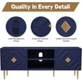 thumbnail image 5 of HLR 63''Modern TV Stand for 65/70/75 inch TV, Entertainment Center with Storage Cabinet, Mid Century Blue TV Stand,Embossed Pattern TV Console, TV Media Console for Living Room, Bedroom, 5 of 6