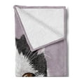 thumbnail image 2 of Animal Soft Flannel Fleece Throw Blanket, Cat Kitty Portrait Young Domestic with Funny Whiskers Pet Humor Graphic, Cozy Plush for Indoor and Outdoor Use, 50" x 70", Lilac Black White, by Ambesonne, 2 of 5