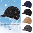 thumbnail image 2 of Gorro de invierno para mujer, gorro de punto cálido para hombre, gorro con visera a prueba de frío para exteriores, gorro de lana con protección para las orejas, 2 of 5