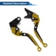 thumbnail image 5 of Palancas de freno y embrague cortas y largas para Kawasaki ZZR600 05-09, palanca de freno ajustable de motocicleta, aleación de aluminio, cabeza dorada, mango negro, 5 of 6