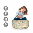 thumbnail image 2 of Abstract Storage Toy Bag Chair, Wave Inspired Colorful Retro Groovy Pattern, Stuffed Animal Organizer Washable Bag, Large Size, Multicolor, by Ambesonne, 2 of 3