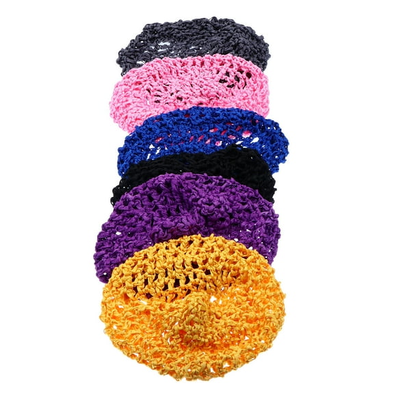 ROSENICE  6 Pcs Women Sleep Hat Hair Net Snoods Lady Mesh Hats Crochet Hairnet Miss