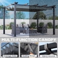 thumbnail image 5 of MELLCOM Retractable Pergola 10x13 ft, Waterproof Sun Shelter with Dual-Side Adjustable Coverage, Aluminum Frame with Locking Straps and Screws, for Patio Deck, Gray, 5 of 8