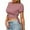 Pink, variant on Pntutb Womens Plus Size Short Sleeve Round Neck Short Solid Color Drawstring Blouse Tops