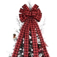 thumbnail image 4 of Red Ribbon Christmas Tree Decorations Christmas Tree Big Red Hat, Linen Lattice Bow, Gift Box Packaging Decoration, Big Bow New Year Party Wedding Decoration, 4 of 7