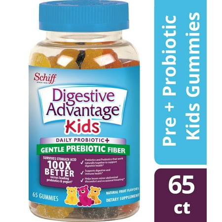 Digestive Advantage KIDS Prebiotic Fiber Plus Probiotic Gummies 6 65 Each - (Pack of 2)