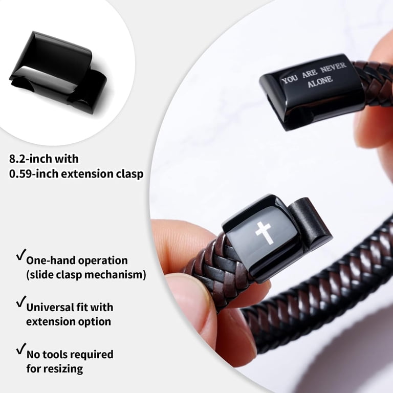 Leather Bracelet for Men Dad Husband Boyfriend Son Grandson Gift