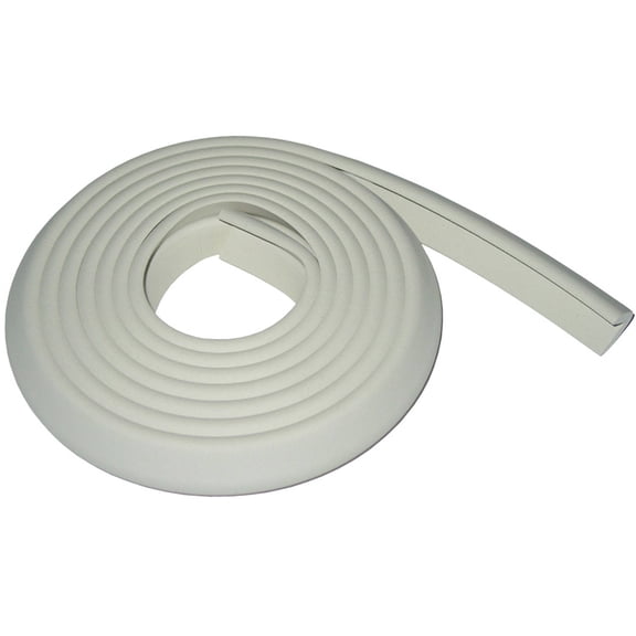 KidKusion Foam Rubber Edge Guard for Table, Desk, Cabinet, 12 ft Long, 1 CT, White, Toddler