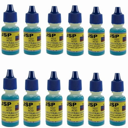 12 PC Gold Silver Test Acid Neutralizer 1/2 oz Bottle Solution Stone Cleaner