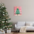 thumbnail image 2 of Merry Christmas Pink Starry Pattern Holiday Graphic Art Gallery Wrapped Canvas Print Wall Art, 2 of 7