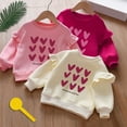 thumbnail image 4 of idosla Toddler Baby Girls Heart Sweatshirt Kids Valentine's Party Outfit Shirt Long Sleeve Tops (Purple, 7-8 Years), 4 of 5
