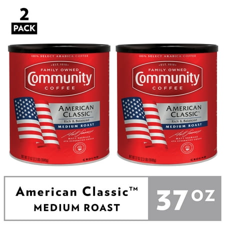 (2 Pack) Community Coffee American Classic Medium Roast Ground Coffee 37oz Canister (2 pack)