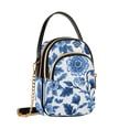 thumbnail image 7 of FORMRS Crossbody Bag for Women Quilted Travel Shoulder Cell Phone Purse with Chain Strap Handbag, Blue Floral Pattern, 7 of 7