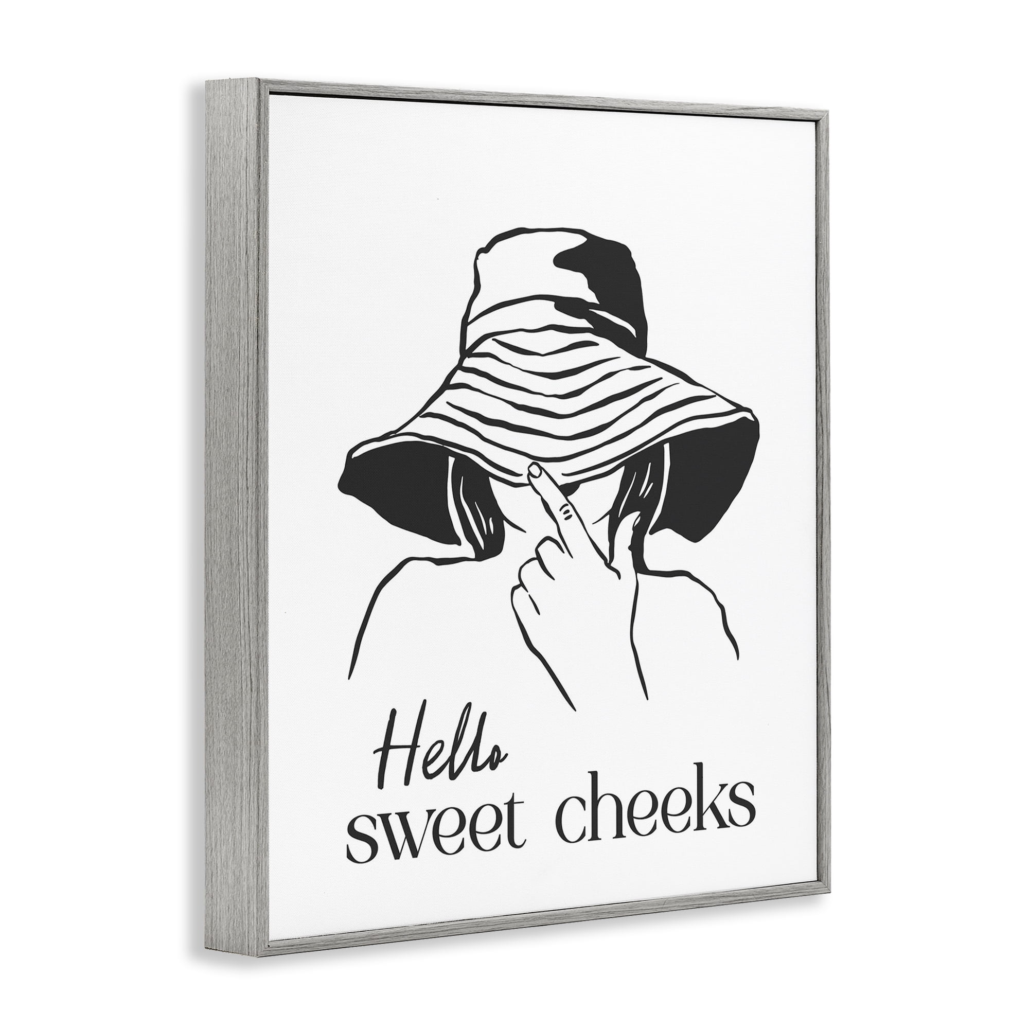 Stupell Industries Sweet Cheeks Bathroom Greeting Gray Framed Giclee Art, design by Lettered and Lined