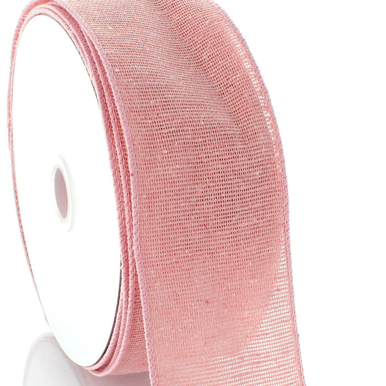The Ribbon People Pink and White Thin Striped Wired Craft Ribbon 0.5 x 60  Yards
