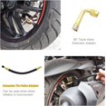 thumbnail image 5 of Extensión de válvula de neumático, extensores flexibles de vástago de válvula con adaptador de extensión de válvula de neumático de latón de 90 grados compatible con coches, camiones, motocicleta, 5 of 5