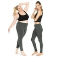thumbnail image 2 of Stretch Is Comfort Women's Cotton Full Length Leggings Charcoal Gray 3X, 2 of 6